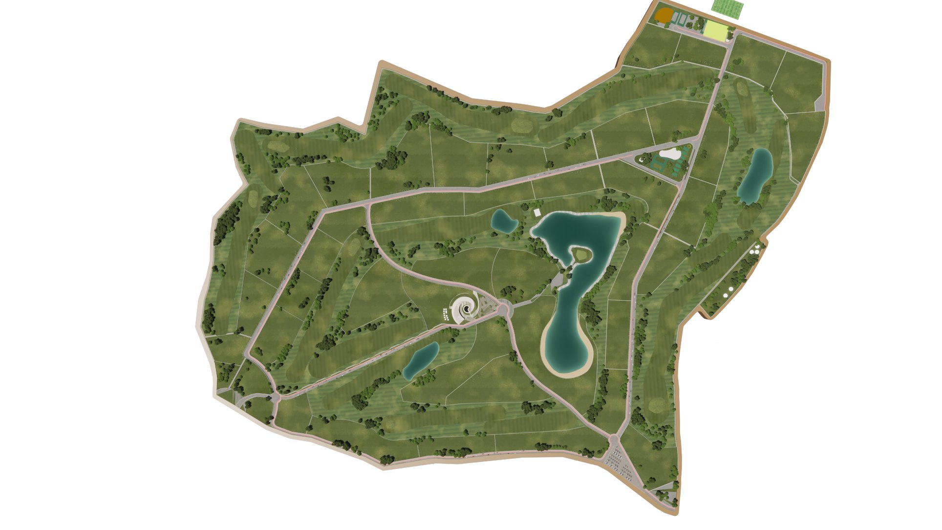 Recreación del plan maestro ilustrado de Coral Golf Resort, en Cabeza de Toro, la comunidad donde Moon Garden 2 proyecta 108 residencias; el edificio no aparece.